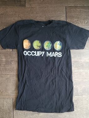 SpaceX Occupy Mars Graphic Tee - Black with Planet Print